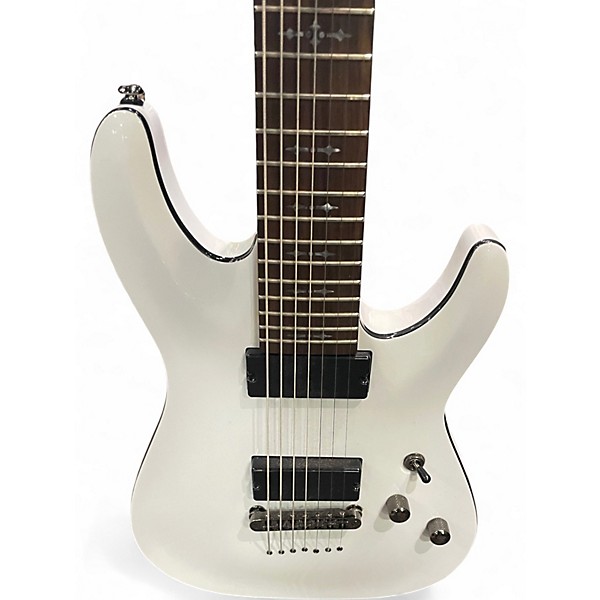 Used Schecter Guitar Research Demon 7 String Alpine White Solid Body Electric Guitar