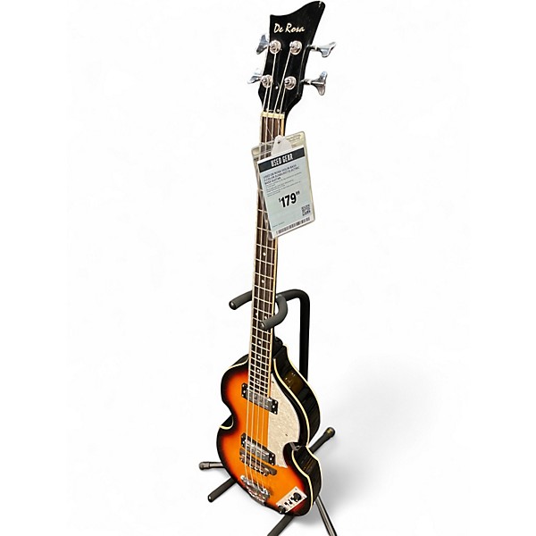 Used De Rosa Violin Bass 3 Color Sunburst Electric Bass Guitar