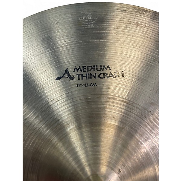 Used Zildjian 17in avedis medium thin crash Cymbal