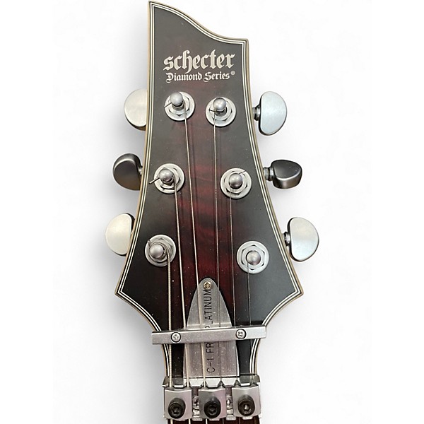 Used Schecter Guitar Research C1 FRS PLATINUM Crimson Red Trans Solid Body Electric Guitar