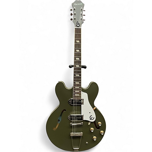Used Epiphone Casino Worn Royal Olive Hollow Body Electric Guitar