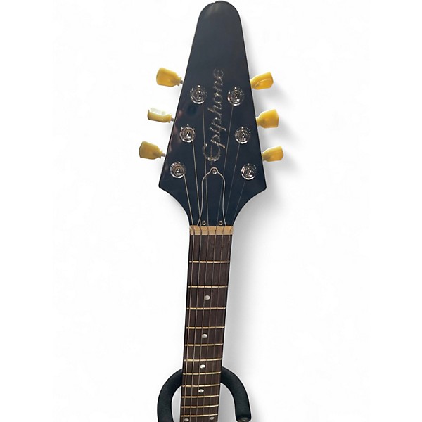 Used Epiphone 1958 Korina Flying V Ebony Solid Body Electric Guitar