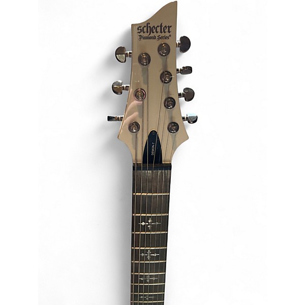 Used Schecter Guitar Research Demon 7 String Vintage White Solid Body Electric Guitar