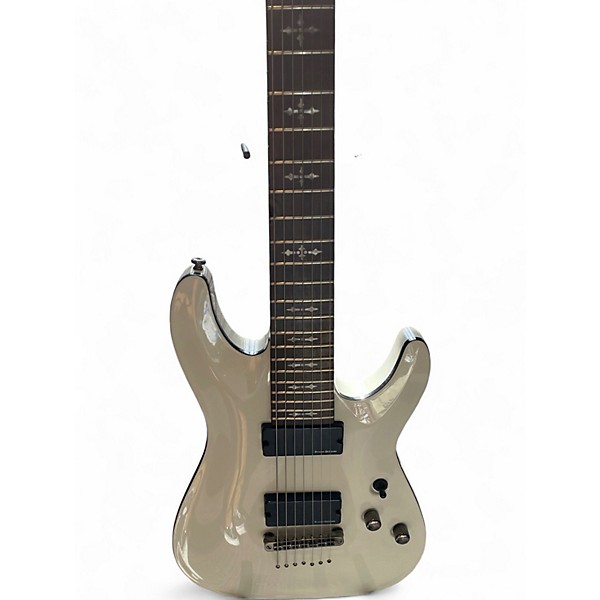 Used Schecter Guitar Research Demon 7 String Vintage White Solid Body Electric Guitar