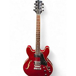 Used Jay Turser JT135 Candy Apple Red Hollow Body Electric Guitar