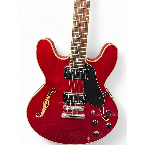 Used Jay Turser JT135 Candy Apple Red Hollow Body Electric Guitar