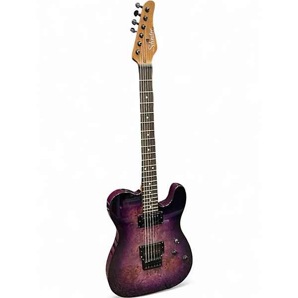 Used Schecter Guitar Research Diamond Series PT Purple Burst Solid Body Electric Guitar