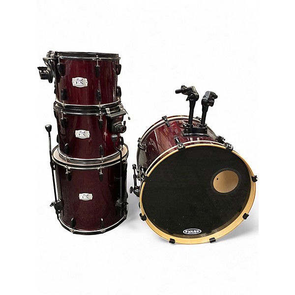 Used Pearl 4 Piece Export Wine Red Drum Kit