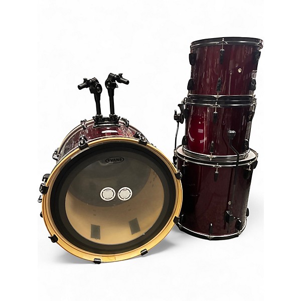 Used Pearl 4 Piece Export Wine Red Drum Kit