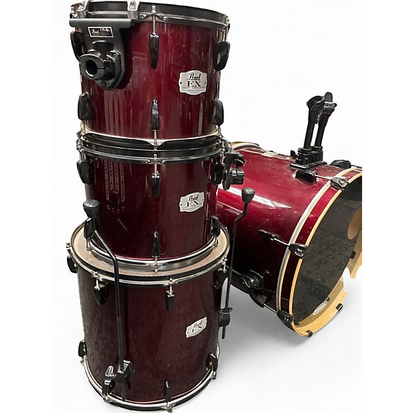Used Pearl 4 Piece Export Wine Red Drum Kit