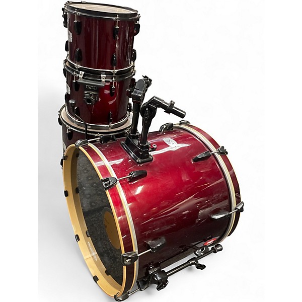 Used Pearl 4 Piece Export Wine Red Drum Kit