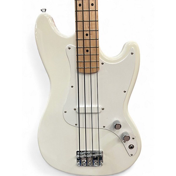 Used 2023 Squier Bronco Arctic White Electric Bass Guitar