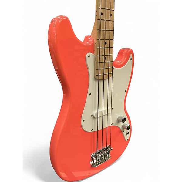 Used 2023 Squier Bronco Tahitian Coral Electric Bass Guitar