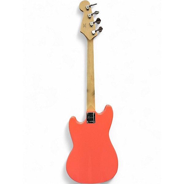 Used 2023 Squier Bronco Tahitian Coral Electric Bass Guitar