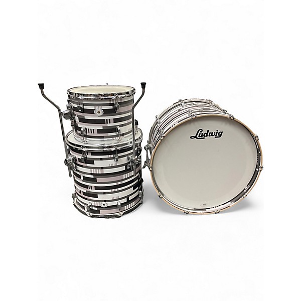 Used Ludwig 3 Piece NeuSonic Digital Black Oyster Drum Kit