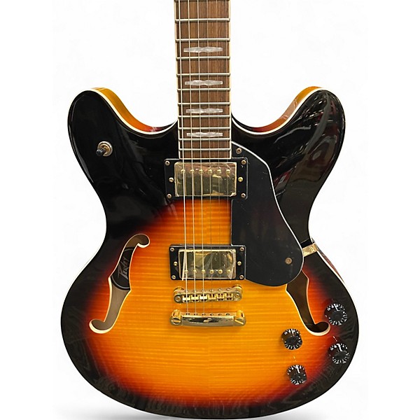 Used Peavey JF-1 2 Tone Sunburst Hollow Body Electric Guitar