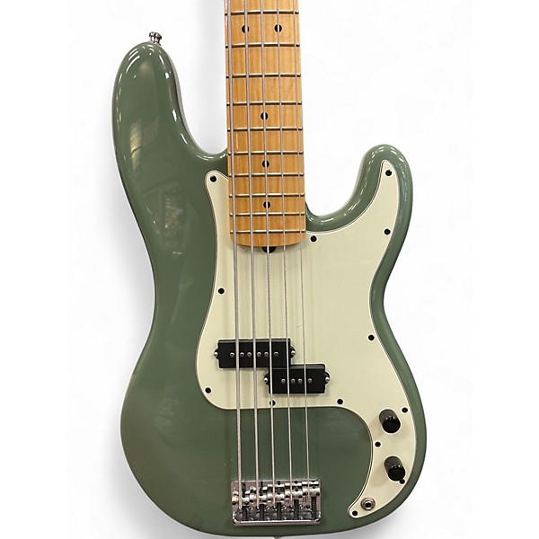 Used Fender American Professional Precision Bass V Antique Olive Electric Bass Guitar