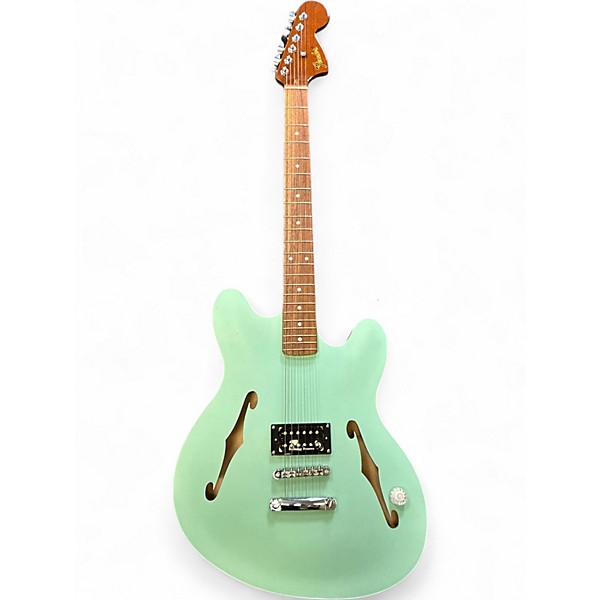 Used Fender Tom DeLonge Starcaster Surf Green Hollow Body Electric Guitar