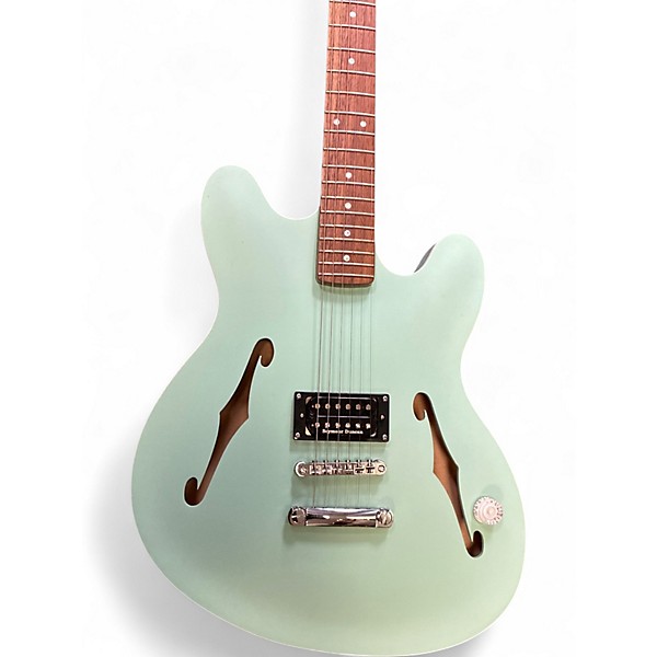 Used Fender Tom DeLonge Starcaster Surf Green Hollow Body Electric Guitar