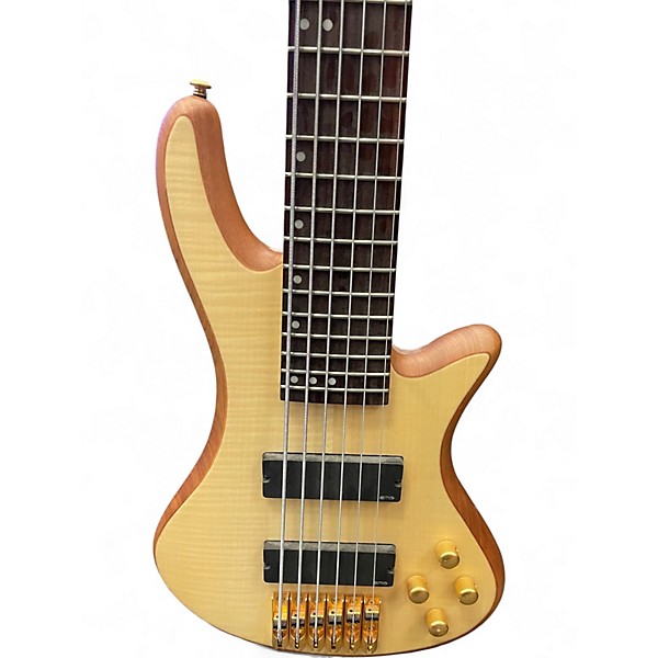 Used Schecter Guitar Research Stiletto Custom 6 String Natural Electric Bass Guitar