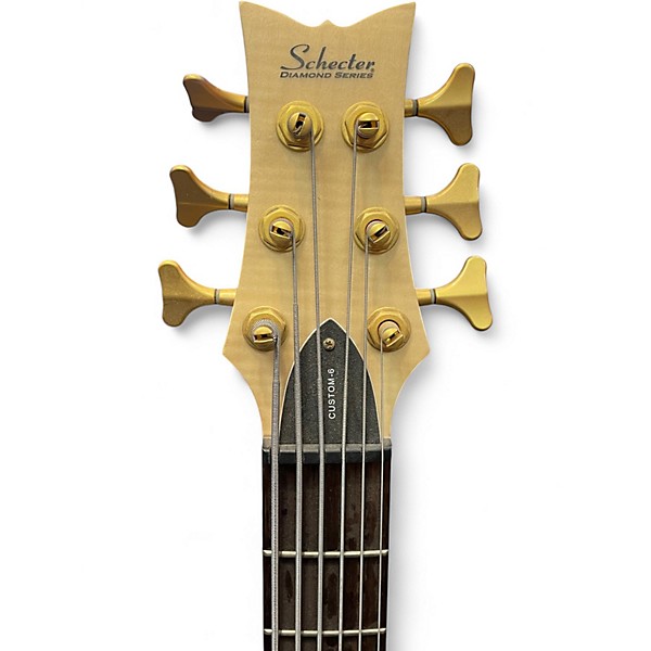 Used Schecter Guitar Research Stiletto Custom 6 String Natural Electric Bass Guitar