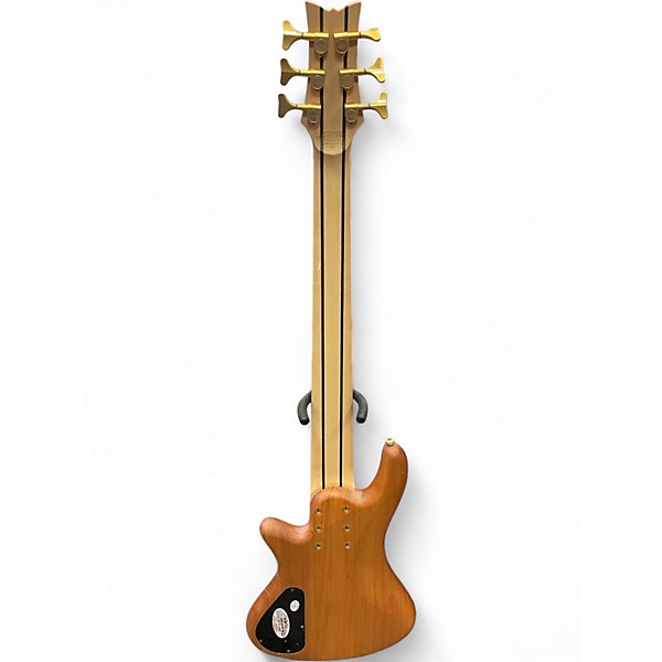 Used Schecter Guitar Research Stiletto Custom 6 String Natural Electric Bass Guitar