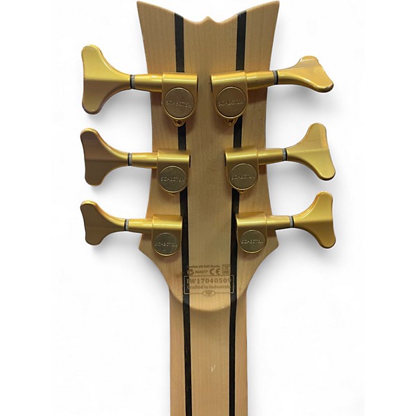 Used Schecter Guitar Research Stiletto Custom 6 String Natural Electric Bass Guitar