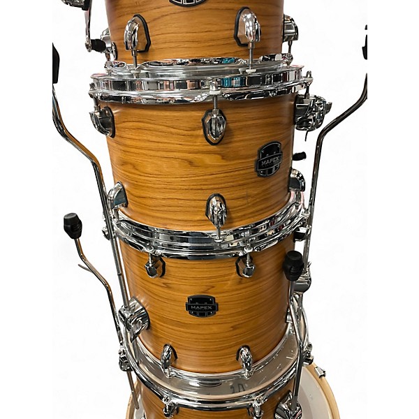 Used Mapex 5 Piece armory series natural wrap Drum Kit