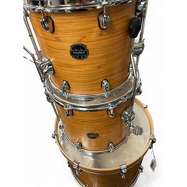 Used Mapex 5 Piece armory series natural wrap Drum Kit