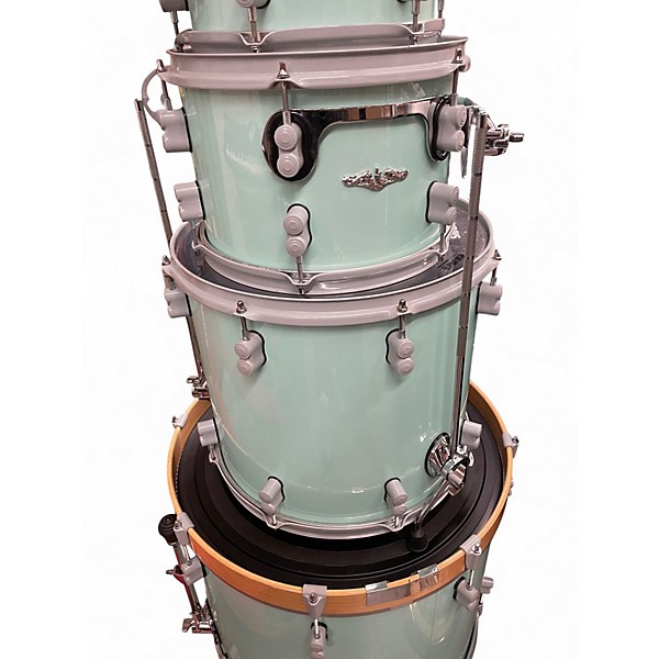 Used PDP by DW 4 Piece Concept Series With Custom Wrap and Hardware Seafoam Green Drum Kit