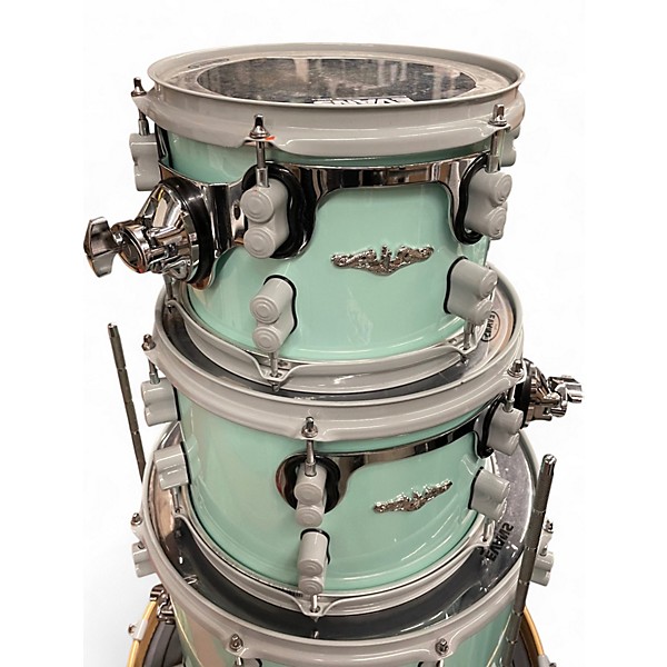 Used PDP by DW 4 Piece Concept Series With Custom Wrap and Hardware Seafoam Green Drum Kit