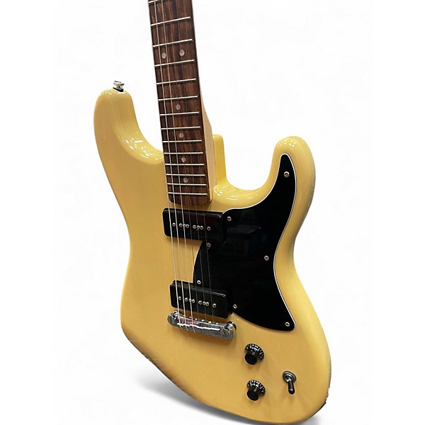 Used Squier Paranormal Strat-O-Sonic TV Yellow Solid Body Electric Guitar