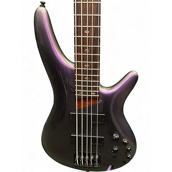 Used Ibanez SR5005E 5 String BLACK AURORA BURST Electric Bass Guitar