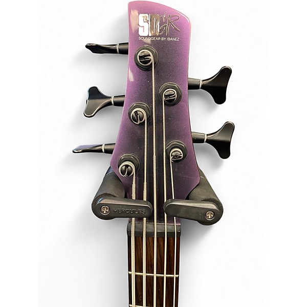 Used Ibanez SR5005E 5 String BLACK AURORA BURST Electric Bass Guitar
