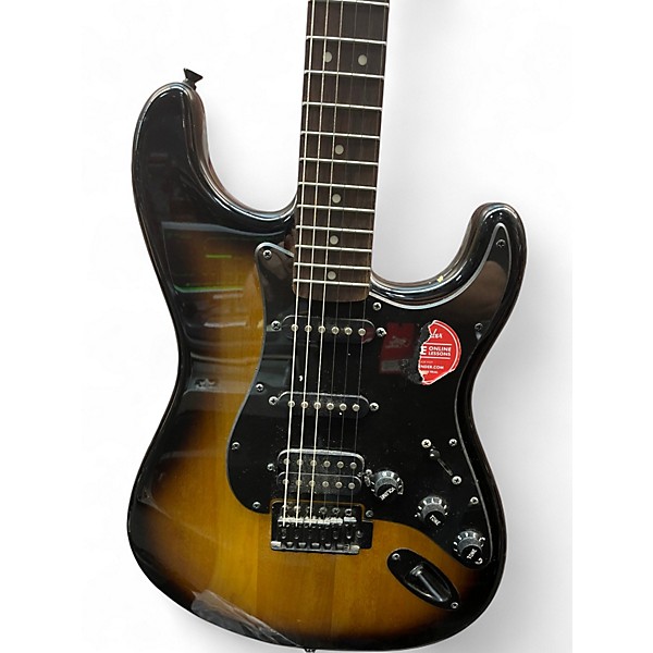 Used Squier Bullet Stratocaster HSS 2 Tone Sunburst Solid Body Electric Guitar