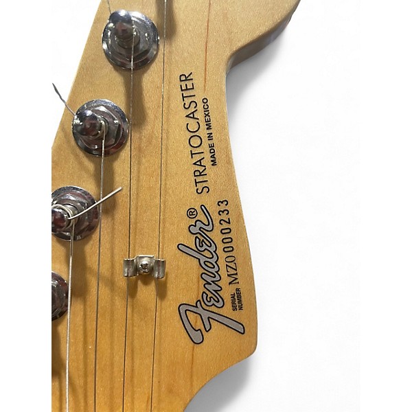 Used Fender Standard Stratocaster Black and White Solid Body Electric Guitar