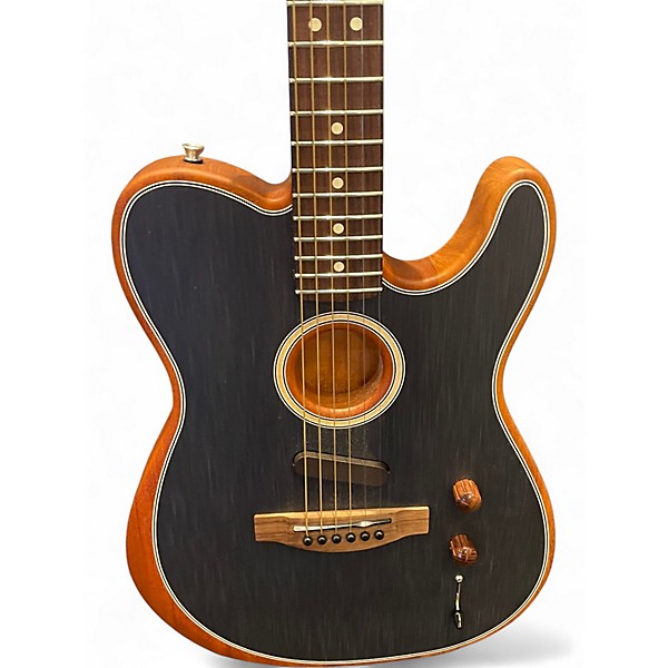 Used Fender Acoustasonic Player Telecaster BRUSHED BLACK Acoustic Electric Guitar