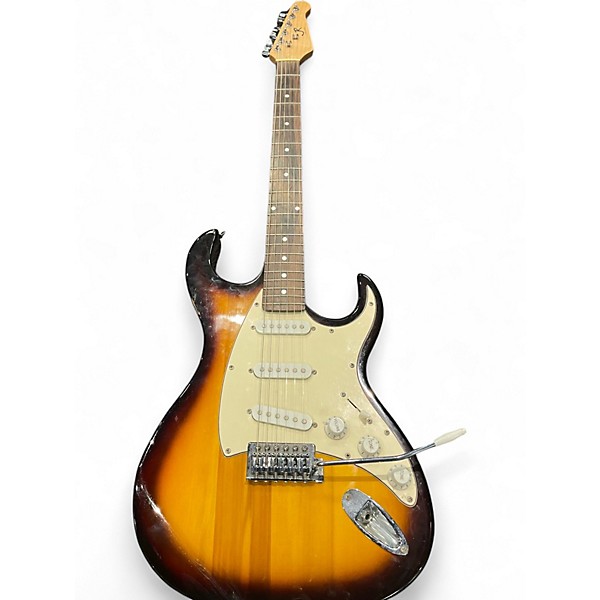 Used J. Reynolds Strat 3 Color Sunburst Solid Body Electric Guitar