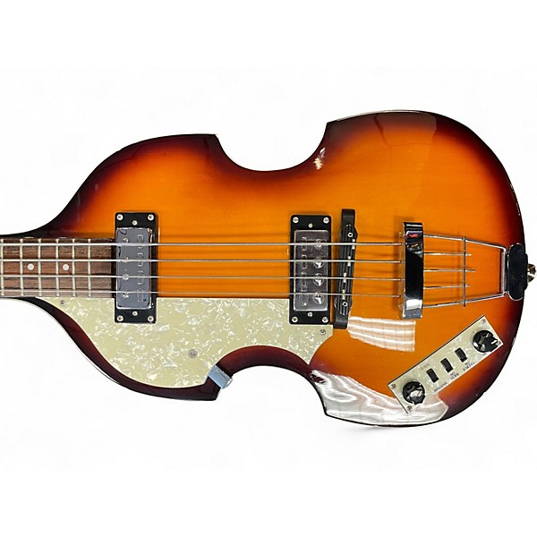 Used Hofner Hi Series B Bass 2 Tone Sunburst Electric Bass Guitar