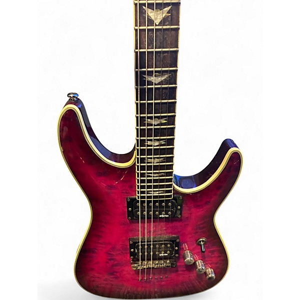 Used Schecter Guitar Research Omen Extreme 6 Trans Purple Solid Body Electric Guitar