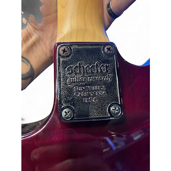 Used Schecter Guitar Research Omen Extreme 6 Trans Purple Solid Body Electric Guitar