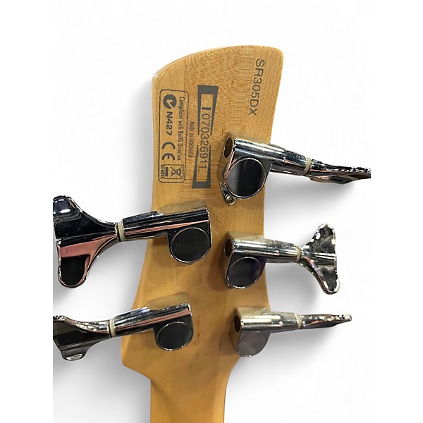 Used Ibanez SR305 5 String Silver Electric Bass Guitar