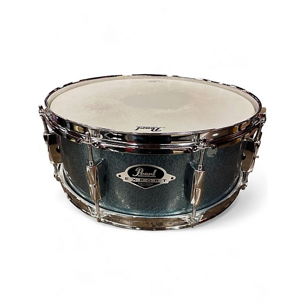Used Pearl 5.5X14 Export Series Snare Aqua Blue Sparkle Drum