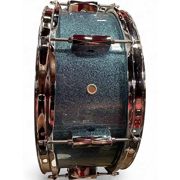 Used Pearl 5.5X14 Export Series Snare Aqua Blue Sparkle Drum
