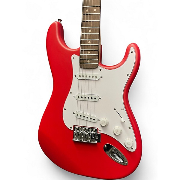 Used 2025 Squier stratocaster debut matte red Solid Body Electric Guitar