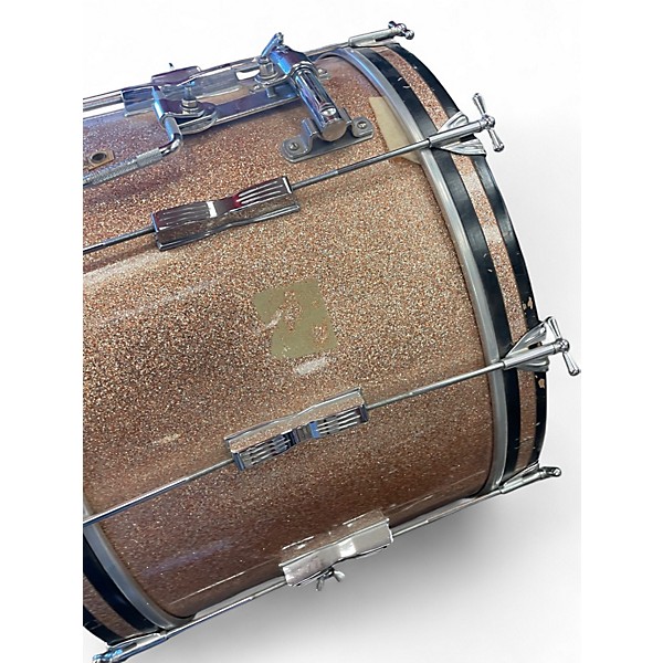 Used 1960s Ludwig 4 Piece Downbeat Rose Sparkle Drum Kit