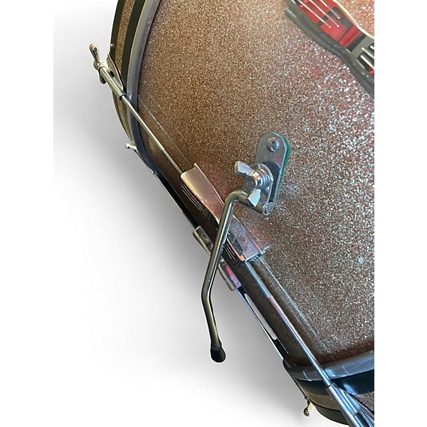 Used 1960s Ludwig 4 Piece Downbeat Rose Sparkle Drum Kit