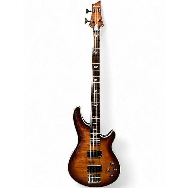 Used Schecter Guitar Research Omen Extreme 4 String Amber Electric Bass Guitar
