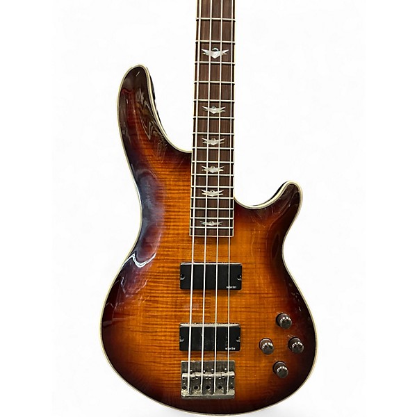 Used Schecter Guitar Research Omen Extreme 4 String Amber Electric Bass Guitar