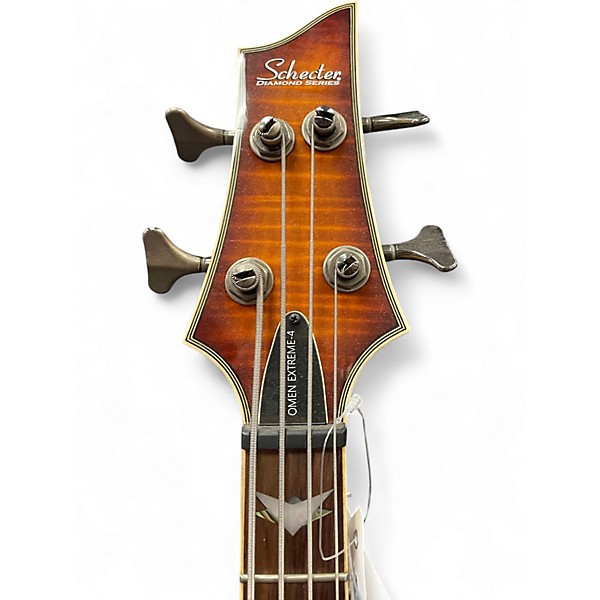 Used Schecter Guitar Research Omen Extreme 4 String Amber Electric Bass Guitar